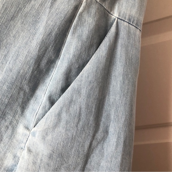 NWT CeCe by Cynthia Steffe Chambray Jumpsuit Light Jean Bow Detail One Piece Sz8 - Picture 9 of 10